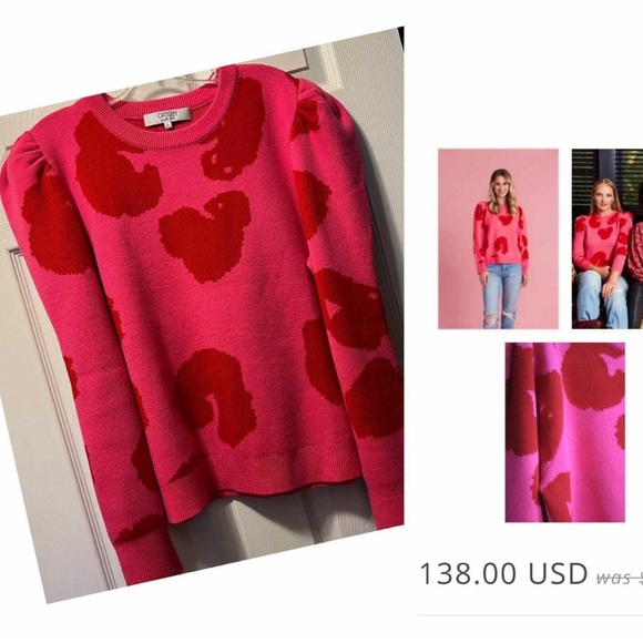 Crosby by Mollie Burch Bixby Swearer Pink Red XLmn - Picture 3 of 4